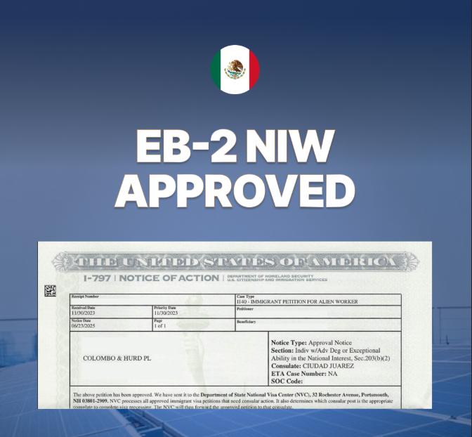 NIW i140 approval Mexico energy