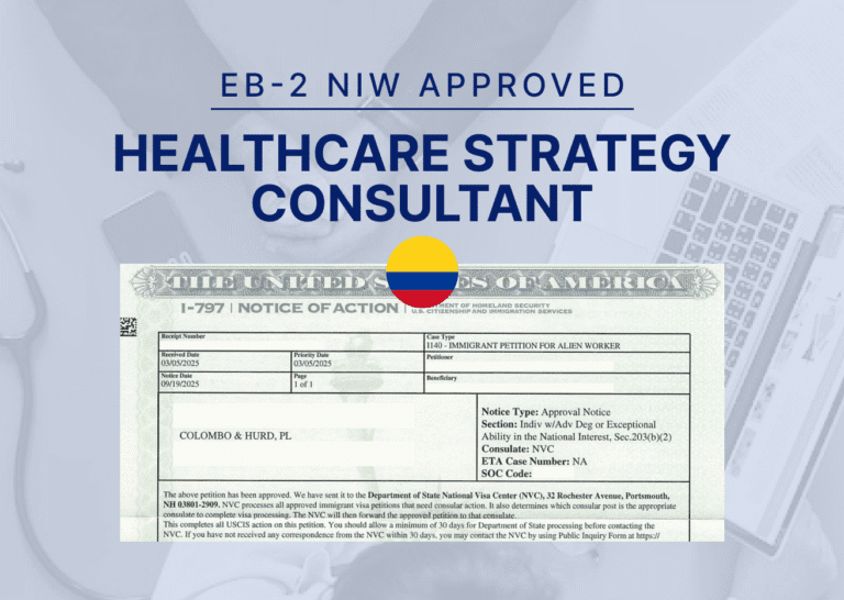 EB-2 NIW Approval for Healthcare Strategy Consultant