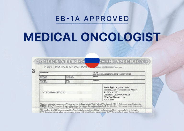 EB1A for Russian medical oncologist