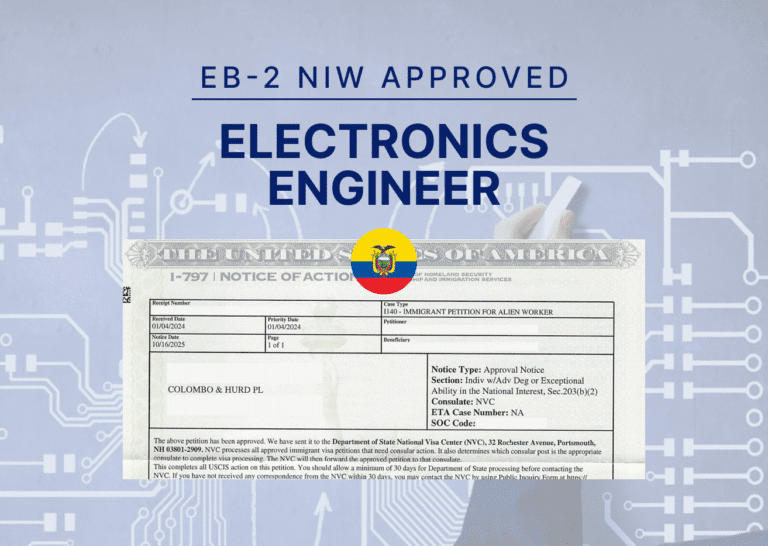 EB-2 NIW Ecuador Electronics Engineer